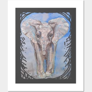 Unique Baby Elephant Watercolor Artwork Posters and Art